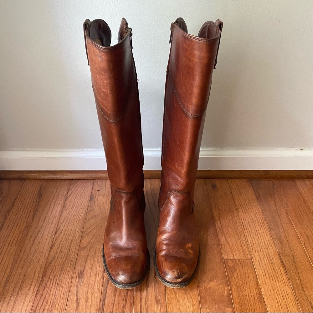 Frye Brown Leather Riding Boots - Picture 2 of 10